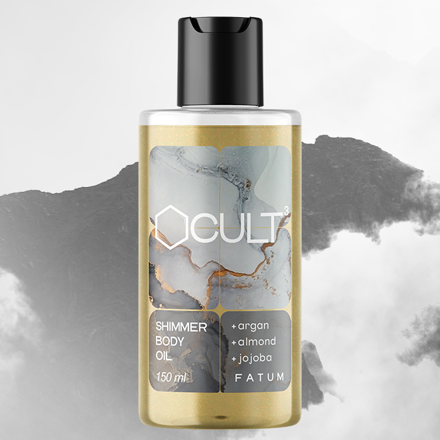 Питательное масло-хайлайтер для тела с шиммером CULT3